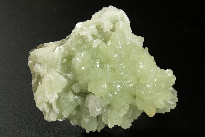 Sparkly, Green Prehnite Crystals With Quartz - Morocco #317156